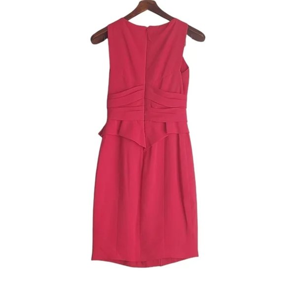 J. Mendel Silk Asymmetric Sleeveless Peplum Dress Pink Size 4 - Picture 2 of 9